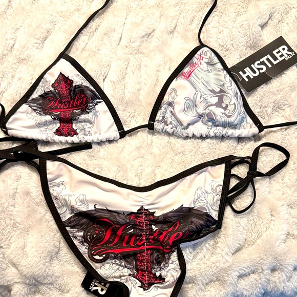 Hustler Hollywood rare Vintage White bikini - Picture 1 of 7
